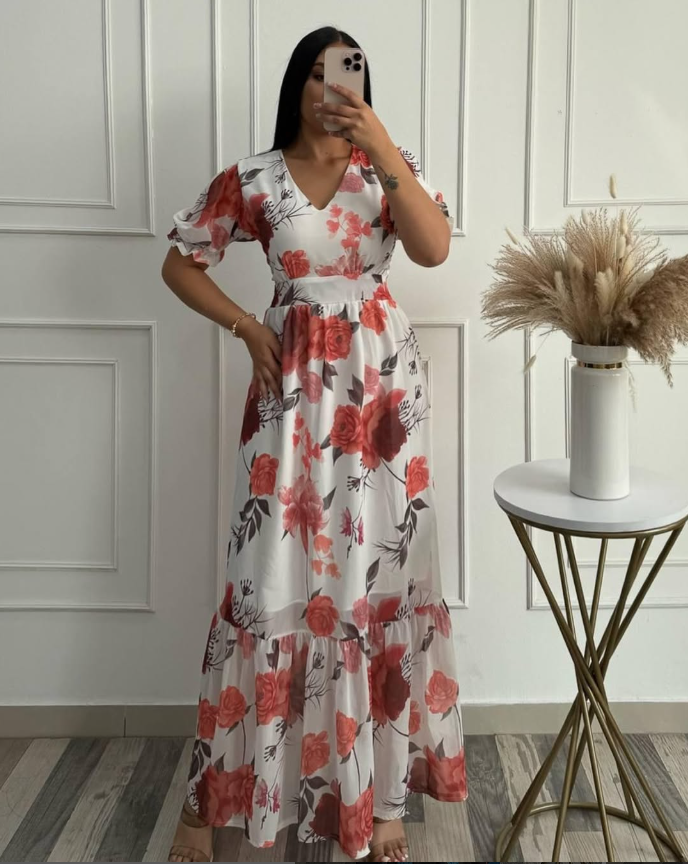 Maxi vestido floreado