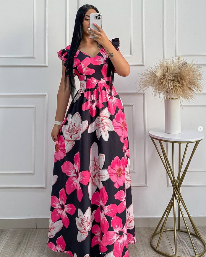 Maxi vestido floreado